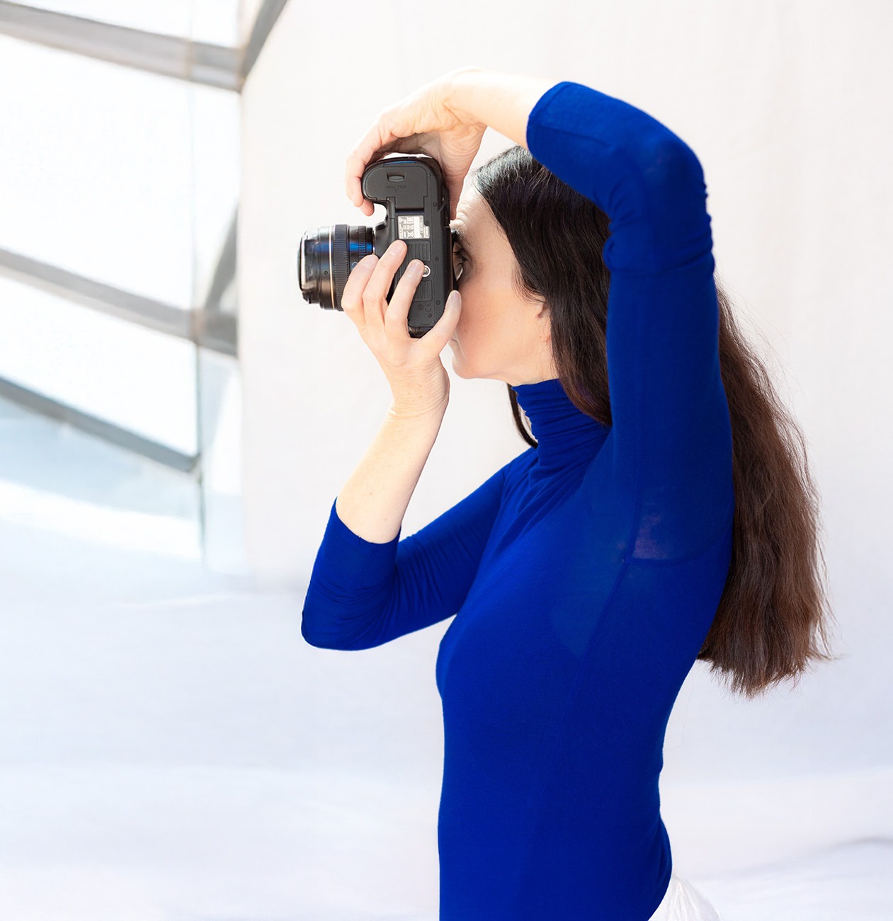 Fotografin beate kellmann in münchen bei einem Personalbrandshooting.